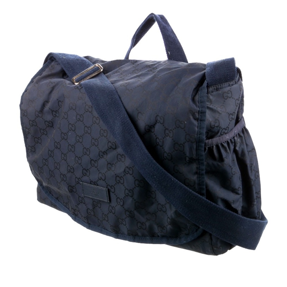 Blue Gucci GG Nylon diaper messenger bag